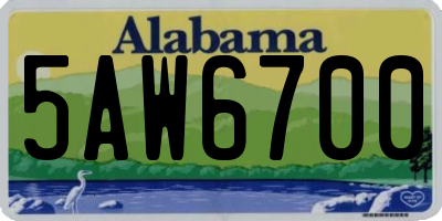 AL license plate 5AW6700