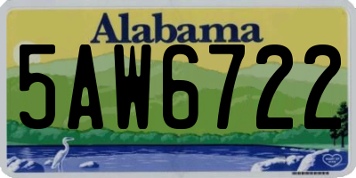 AL license plate 5AW6722