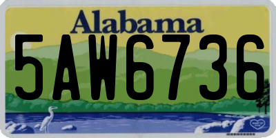 AL license plate 5AW6736