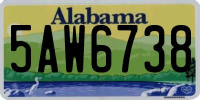 AL license plate 5AW6738