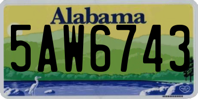 AL license plate 5AW6743