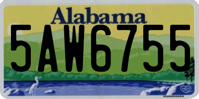 AL license plate 5AW6755
