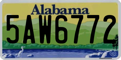 AL license plate 5AW6772