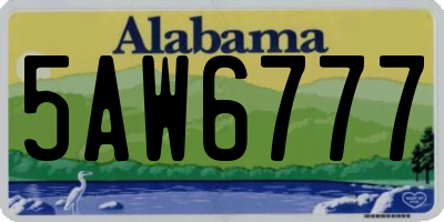 AL license plate 5AW6777