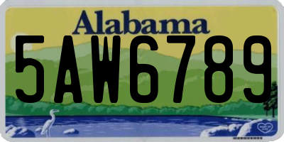 AL license plate 5AW6789