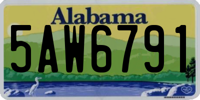 AL license plate 5AW6791
