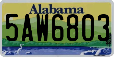 AL license plate 5AW6803