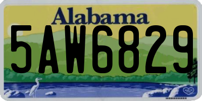 AL license plate 5AW6829