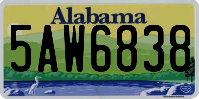 AL license plate 5AW6838