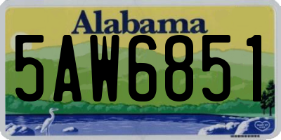 AL license plate 5AW6851