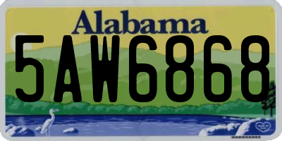 AL license plate 5AW6868