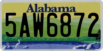 AL license plate 5AW6872