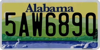 AL license plate 5AW6890