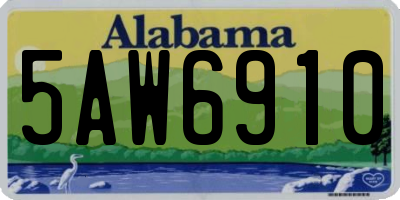 AL license plate 5AW6910