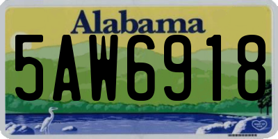 AL license plate 5AW6918
