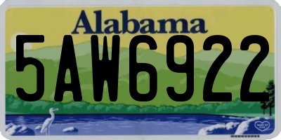 AL license plate 5AW6922