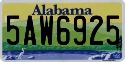 AL license plate 5AW6925