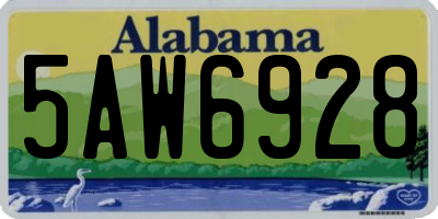 AL license plate 5AW6928