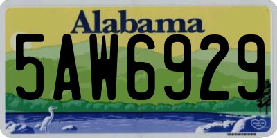 AL license plate 5AW6929