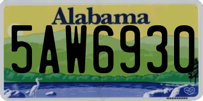 AL license plate 5AW6930