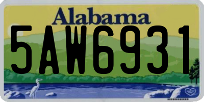 AL license plate 5AW6931