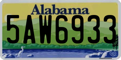 AL license plate 5AW6933