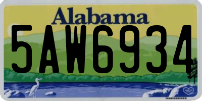 AL license plate 5AW6934