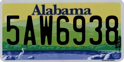 AL license plate 5AW6938