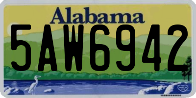 AL license plate 5AW6942