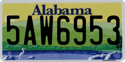 AL license plate 5AW6953