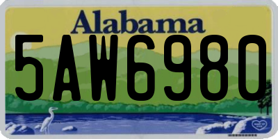 AL license plate 5AW6980