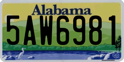 AL license plate 5AW6981