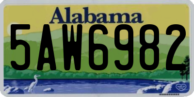 AL license plate 5AW6982