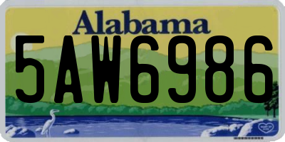 AL license plate 5AW6986