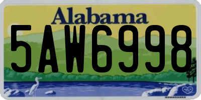 AL license plate 5AW6998
