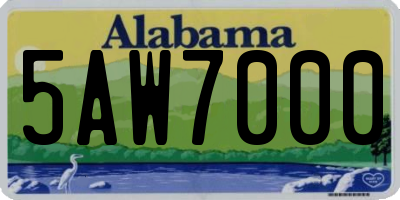AL license plate 5AW7000