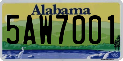 AL license plate 5AW7001