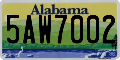 AL license plate 5AW7002