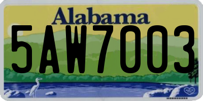AL license plate 5AW7003