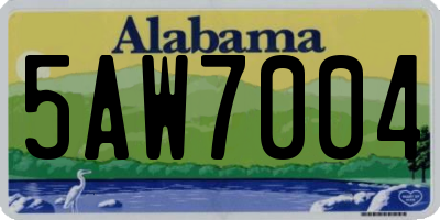 AL license plate 5AW7004