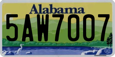AL license plate 5AW7007
