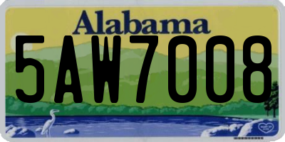 AL license plate 5AW7008