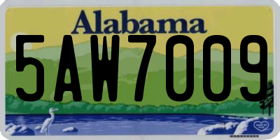AL license plate 5AW7009