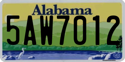 AL license plate 5AW7012