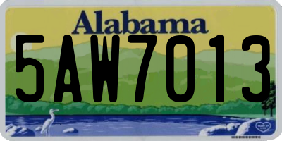 AL license plate 5AW7013