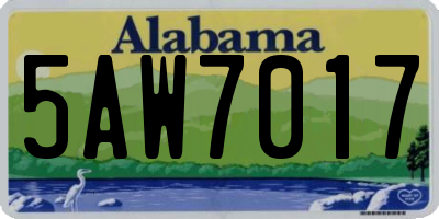 AL license plate 5AW7017