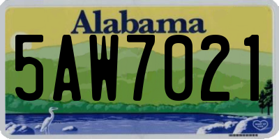 AL license plate 5AW7021