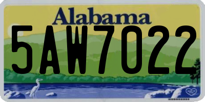 AL license plate 5AW7022