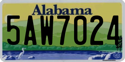 AL license plate 5AW7024