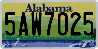 AL license plate 5AW7025